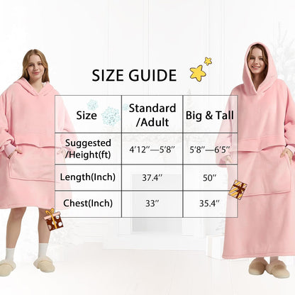 Krifey Wearable Blanket Hoodie, Oversized Sherpa Hooded Blanket for Adults | Soft sherpa fleece with sleeves and pocket; oversized fit for lounging, WFH, camping, Christmas and white elephant gifts.
