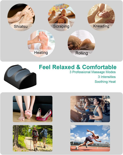 LINGTENG Shiatsu Foot Massager with Heat, FSA Eligible HSA Foot Massager for Foot Massage and Calf Massage, Foot and Calf Massager with Roller, Gifts for Mom & Dad, Fathers & Mothers Day Gifts