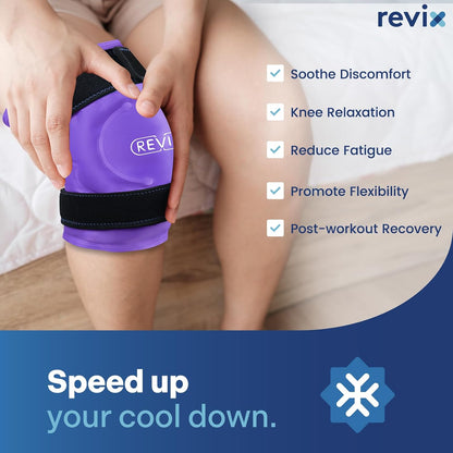 REVIX 20‘’ XXXL Knee Ice Pack Wrap Around Entire Knee, Extra Large Ice Pack for Knee Meniscus Tear and Arthritis, Cold Compress Therapy, Reusable Ice Wraps for Back, Shoulder, Post-Workout Recovery
