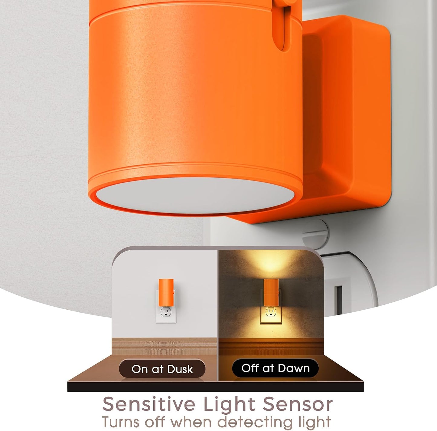 Briignite Night Lights Plug into Wall, Modern LED Night Light Plug in, Dusk to Dawn Sensor,Amber Night Light 0-100LM Adjustable Brightness, Dimmable NightLight for Hallway, Bedroom, Stairway, 2 Pack