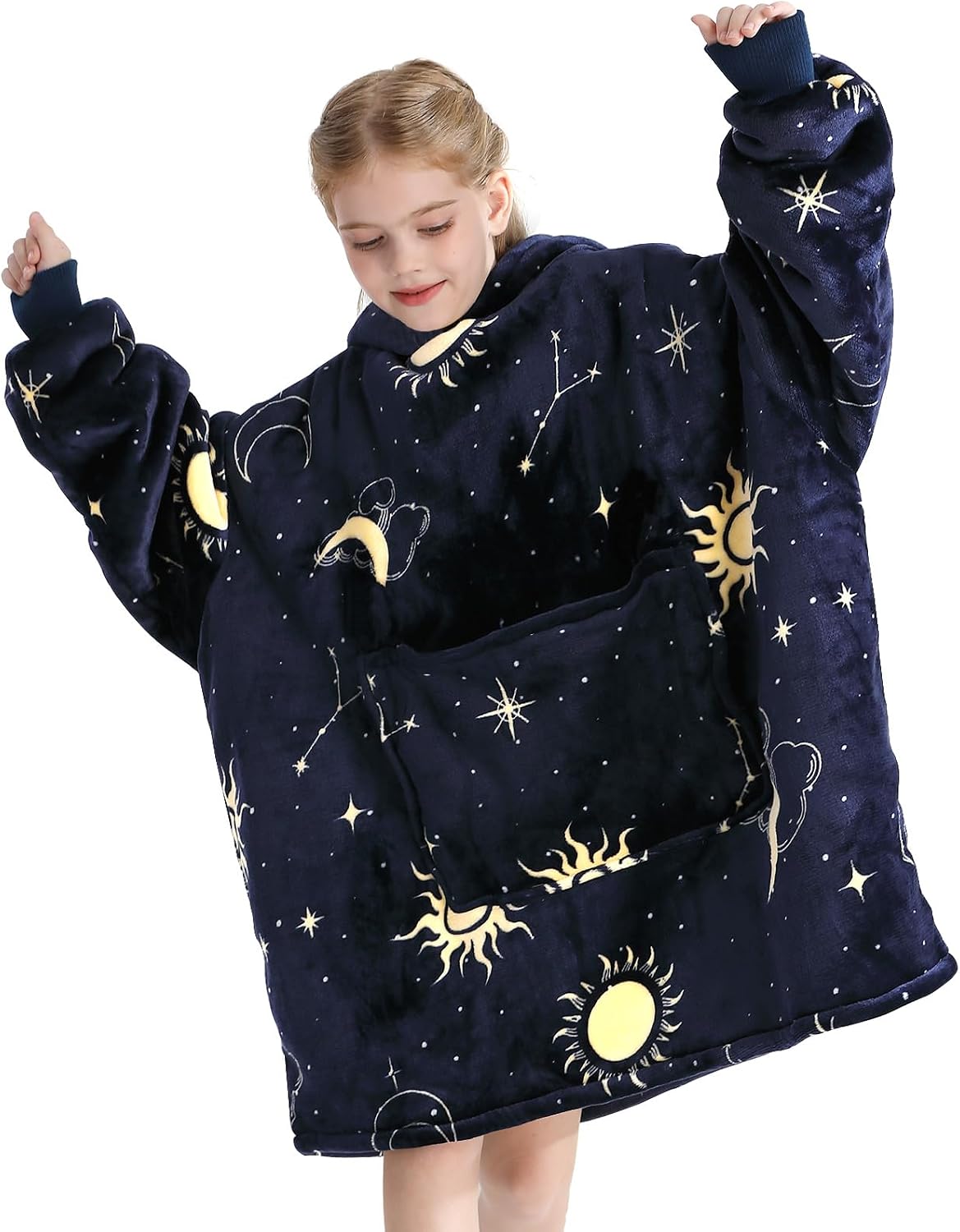 Aemilas Wearable Blanket Hoodie - Warm Sherpa Blanket Sweatshirt as Gifts for Adult Women Mom Men, One Size Fits All