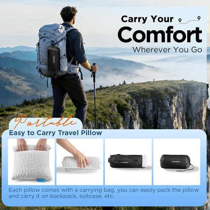 SUPA MODERN Cooling Pillow Queen Size Set of 2, CertiPUR-US Shredded Memory Foam Pillows for Sleeping, Cool Bed Pillows for Hot Sleepers, Adjustable Firm Pillow for Side,Back,Stomach Sleepers