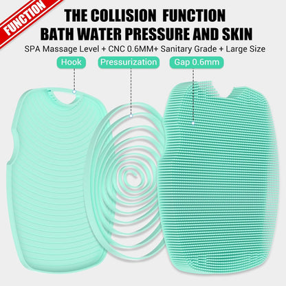 Canroom Silicone Body Scrubber - Zinc Infused-Highly Elastic Bristles Exfoliating Body Scrubber for Shower Body,Cellulite Reduction,Blood Circulation- Black