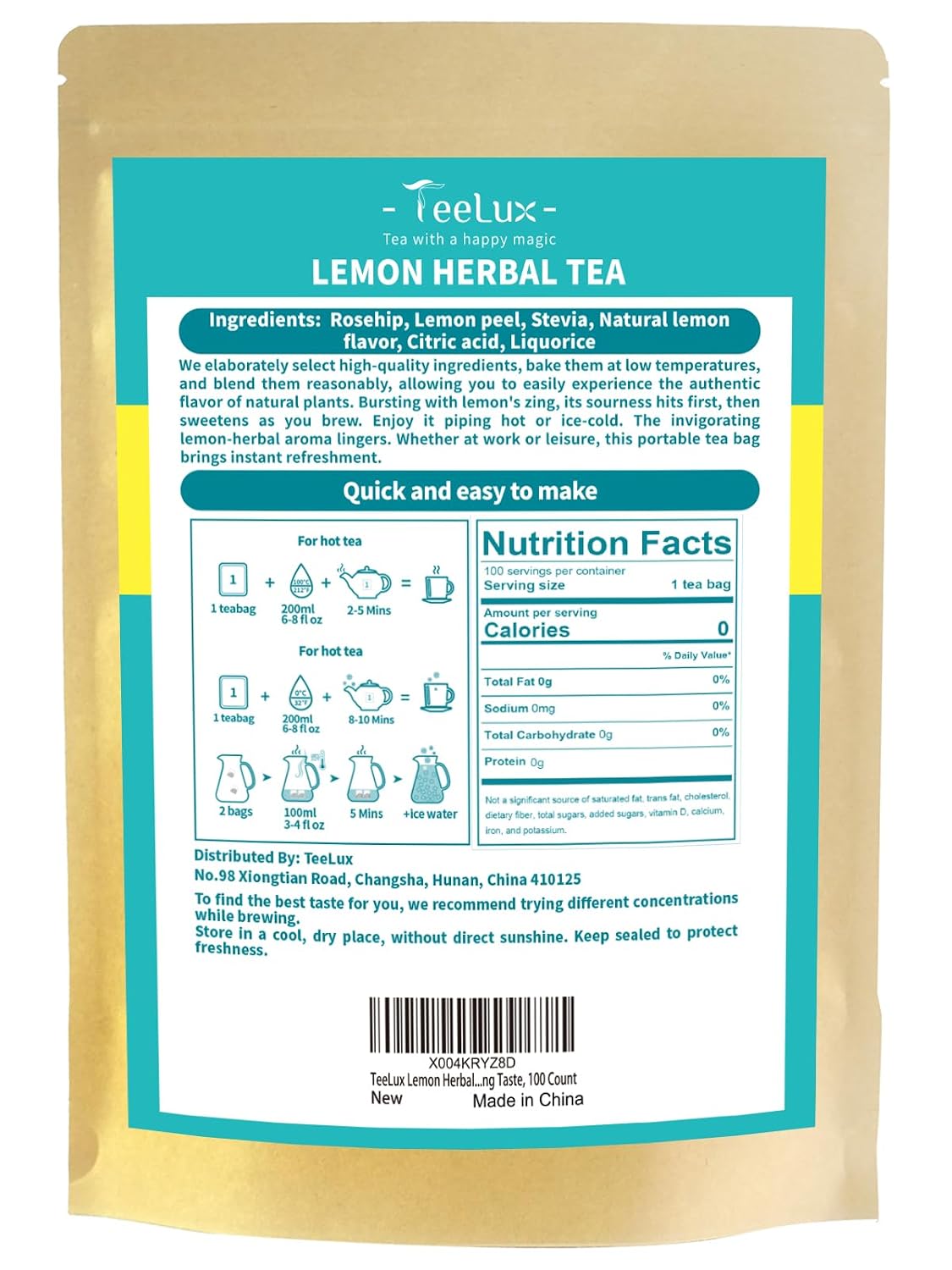 TeeLux Milk Thistle Tea Bags, Natural Milk Thistle Seed Tea, Mild & Mellow Taste, Caffeine Free, 100 Count