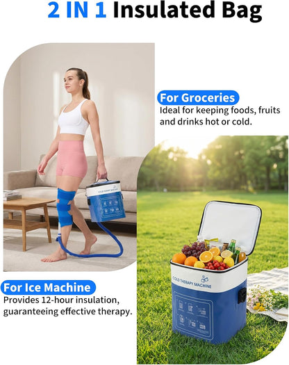 Cold Therapy Machine for Foot Ankle Surgery, Ice Therapy Machine with Pressure Regulator, Timer & Temperature Display, Cryotherapy Unit with Foot Ankle Ice Pack Wrap for Post-Surgery Recovery
