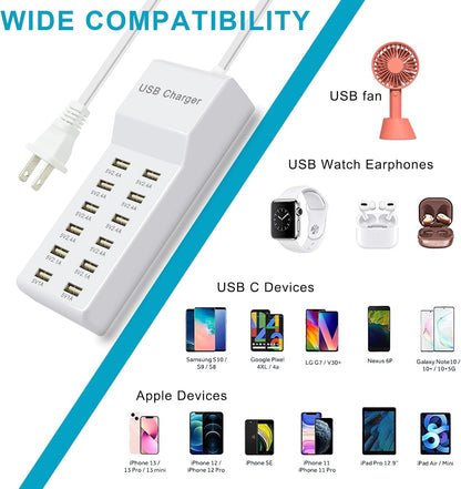 USB C Multiport Power Strip USB Desktop Fast Charging Station