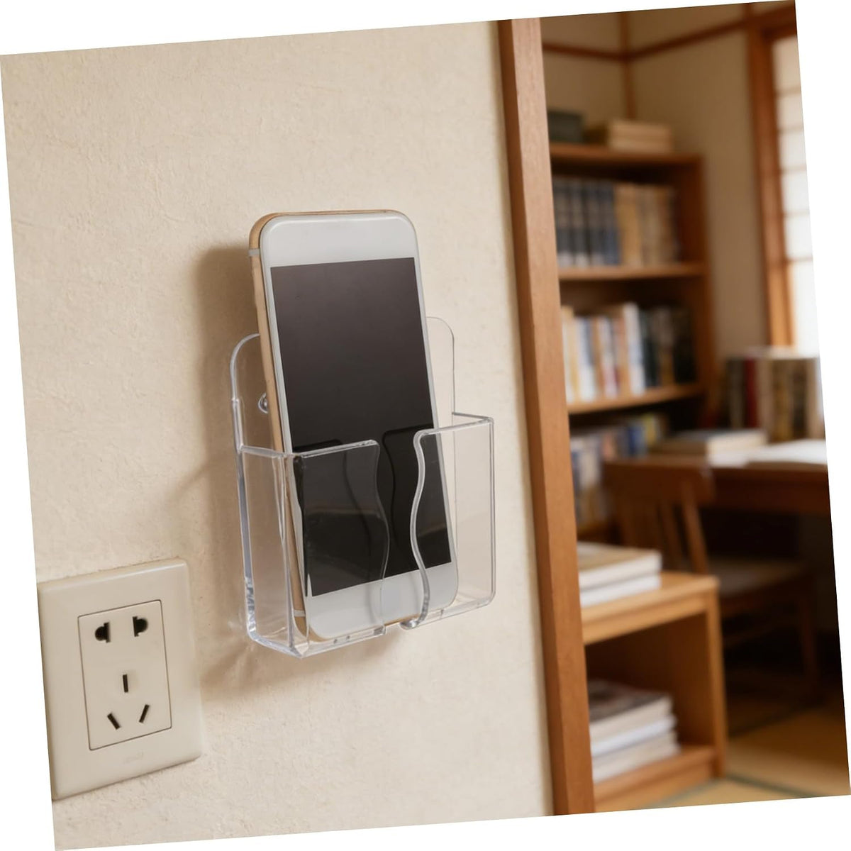 Lurrose Wall Mount Phone Charger Stand with Charging Hole, 4 Pack PC
