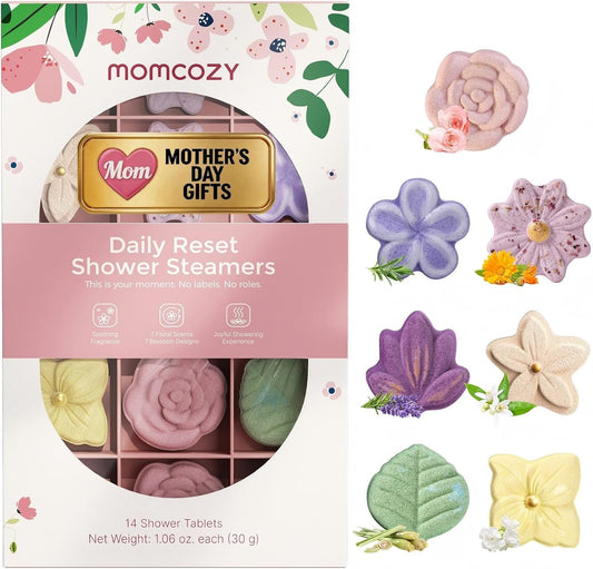 Momcozy 14 Pack Shower Steamers, Mothers Day Gifts, Self Care for Women, Bridal Shower, Aromatherapy with Natural Peppermint & Eucalyptus Essential Oil, Relaxation, Long-Lasting, Ideal Spa Gifts