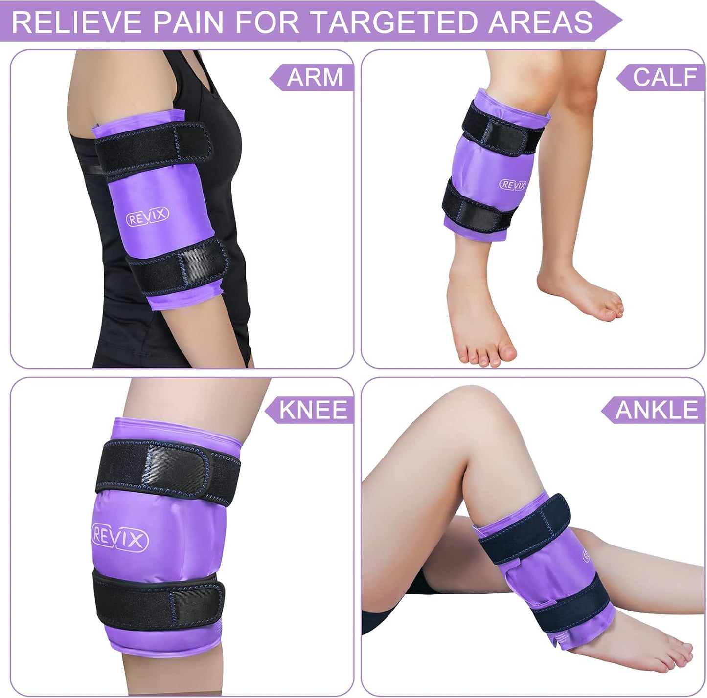 REVIX 19" Extra Large Knee Ice Pack Wrap Around Entire Knee, Reusable Gel Cold Pack for Discomfort and Post-Workout Fatigue, Cold Compress, Enhance Comfort and Recovery