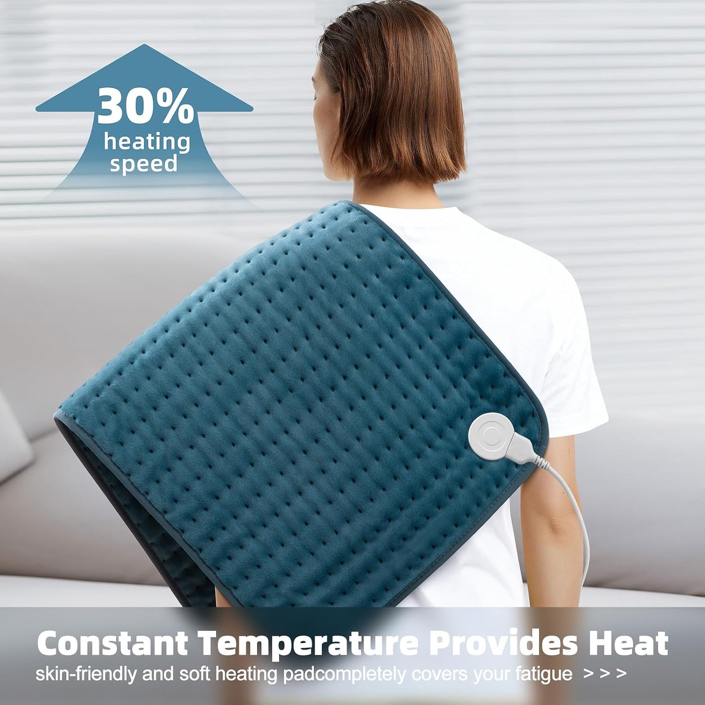 VALGELUIK Heating Pad for Back, Neck & Shoulder Pain Relief – 12"x24" Electric Heat Pad, Auto-Off, Machine Washable, Moist/Dry Heat Options – Thoughtful Mother's Day Gifts for Mom, Dad, Women & Men