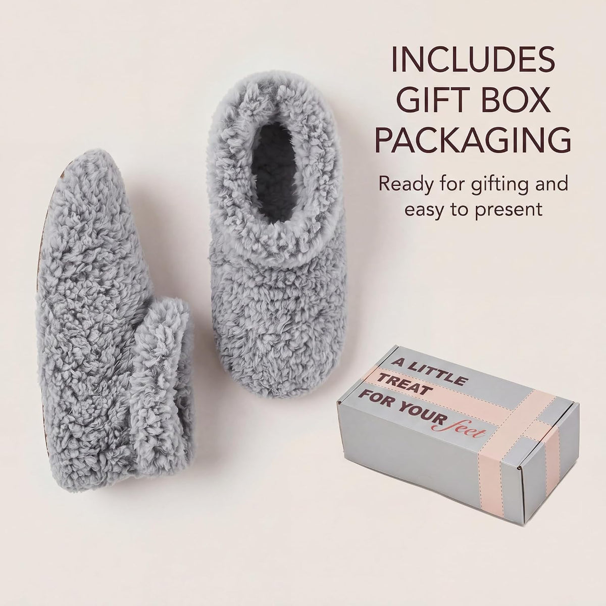 Cozylook Fuzzy Slippers for Women Indoor Soft Sole Slipper Socks