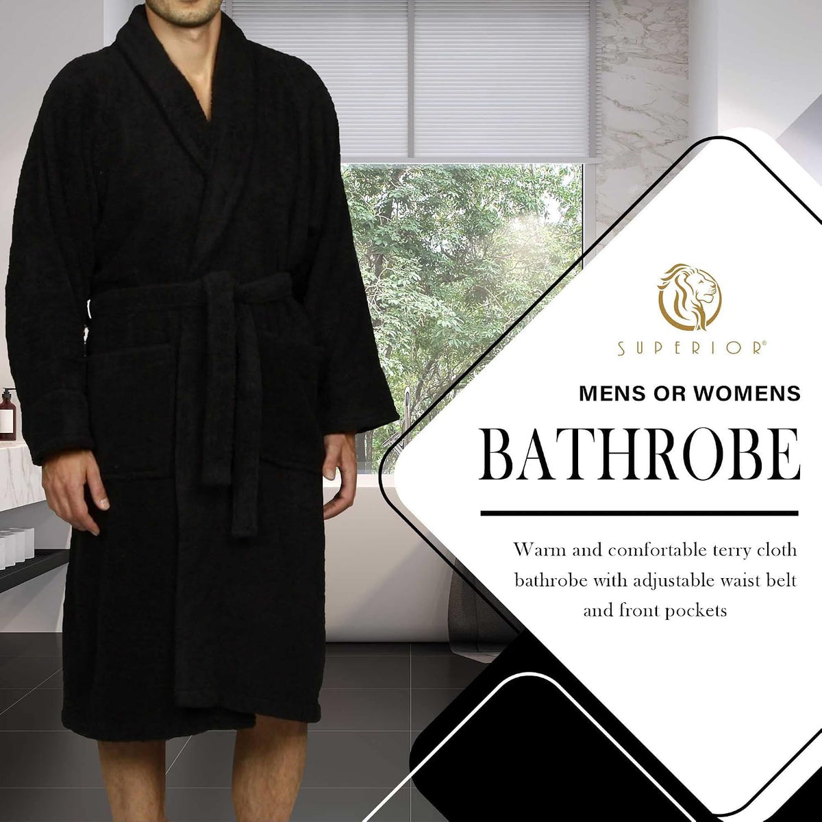 Cotton Unisex Terry Robe, Soft And Absorbent Robes For Men And Women, Bathroom Accessories