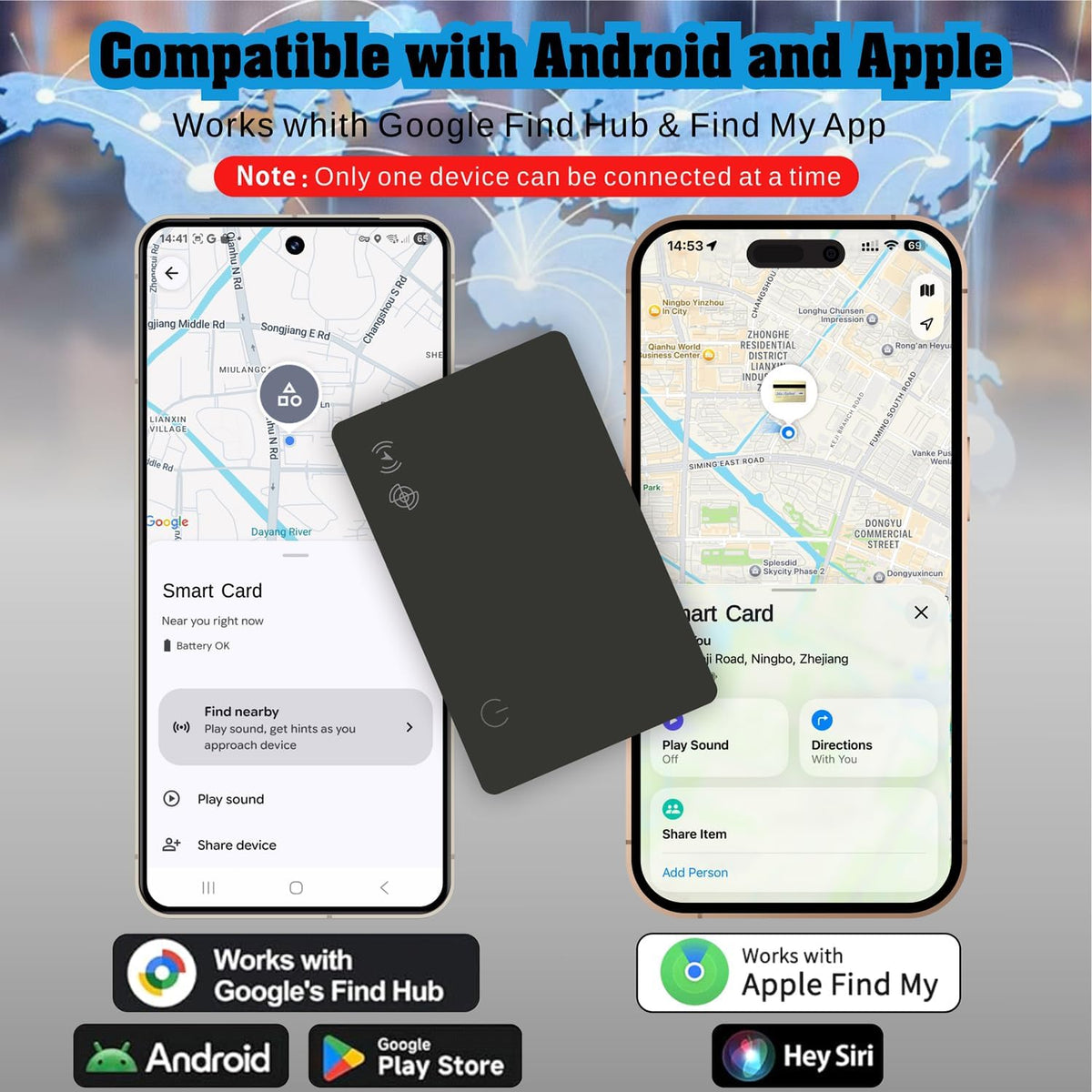 Reyke 2026 New Wallet Tracker Card-2 Pack for iOS & Android, Tracking Card