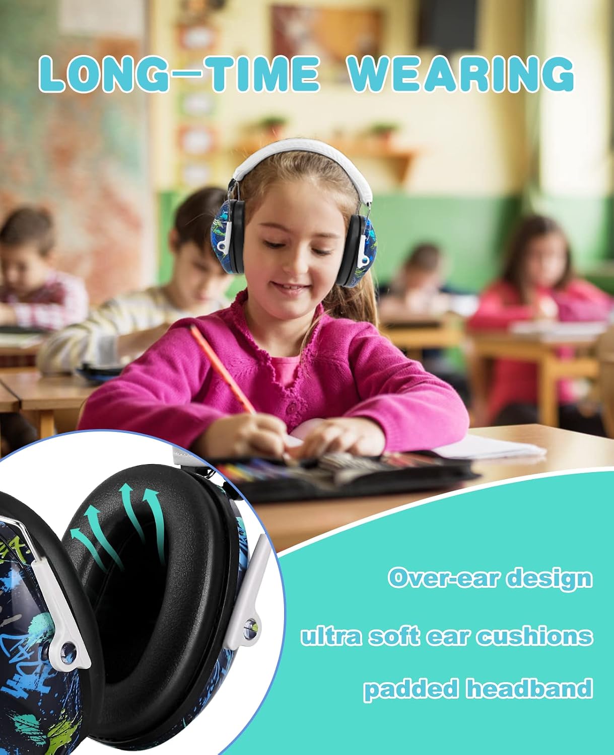 PROHEAR 032 Kids Ear Protection – Ear Muffs for Noise Reduction, 25NRR Noise Cancelling Headphones for Kids,Toddlers, Autism, Sensory Use, Hearing Protection – Orange