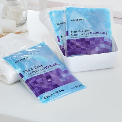 McKesson Cold and Hot Compress Reusable [24 Pack] Gel Ice Hot Packs for Injuries, 6.75 in x 10.5 in