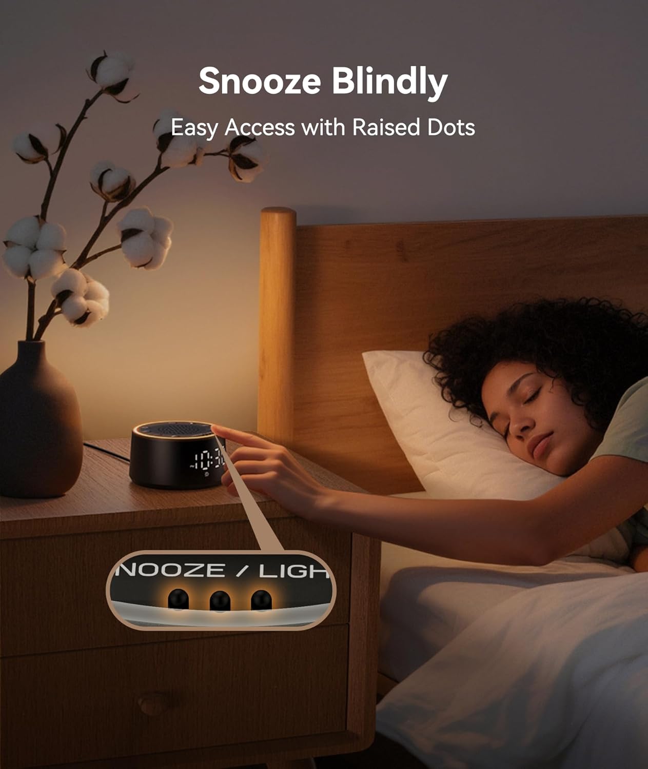 Dreamegg D1 Nova Sound Machine Alarm Clock, White Noise for Sleep, Black | 25 Sounds, 7 Gentle Alarms, Dimmable Clock, 10-480 Min Timer, White Noise Machine Alarm Clock for Heavy Sleepers, Adults