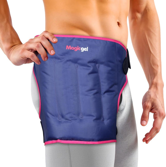 Magic Gel Hip Ice Pack Wrap - Reusable Cold Pack for Hip Bursitis, Hip Replacement Surgery and Hip Flexor Pain. Hip ice wrap for Inflammation, Swelling and Hip Pain Relief