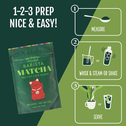 Two Leaves and a Bud Barista Matcha Sweetened Latte Blend, 120g (Pack of 2)