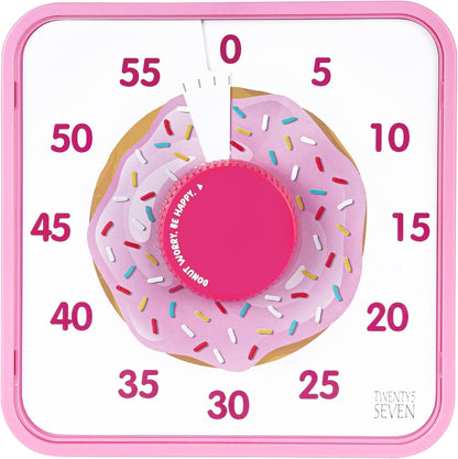 Visual Timer 7.5 inch; 60 Minute 1 Hour Countdown Timer for Kids Classroom Teaching Tool Home Office Meeting, Mechanical Countdown Clock for Exam Time Management Magnetic, Navy Blue with Colorful Disc