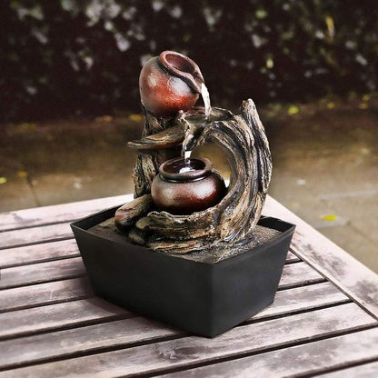Ferrisland Tabletop LED Light Meditation Indoor Waterfall Fountain