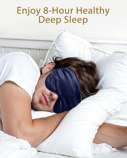 4 Pack Silk Sleep Mask - 100% Blackout, Zero Eye Pressure, Blindfold with Adjustable Strap, Super Soft Travel Eye Covers (Black, Pink, Blue, Purple)