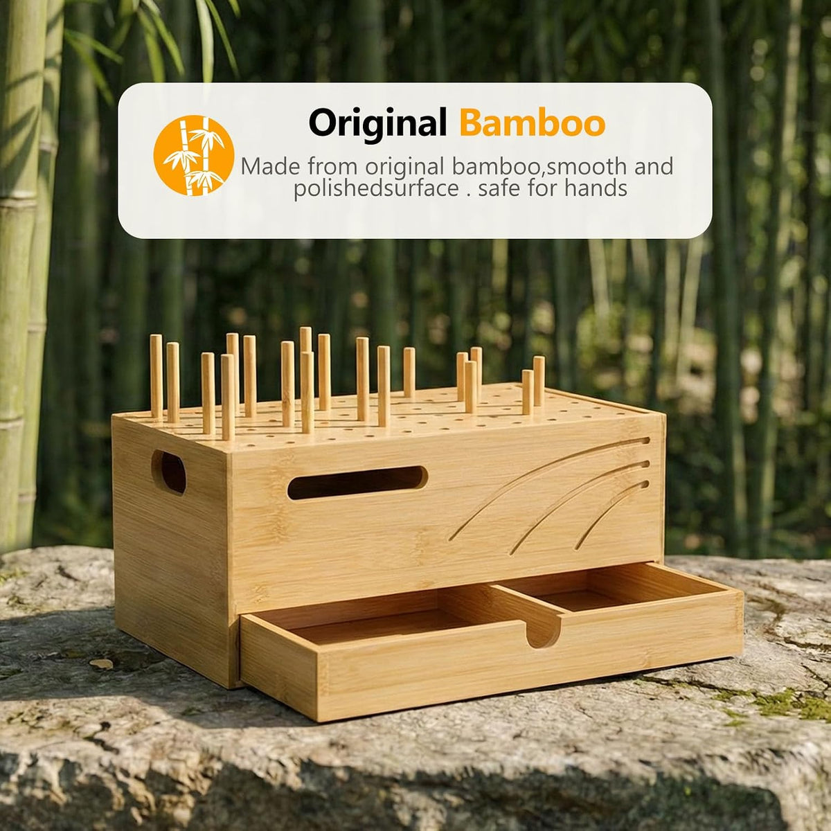 Homde Office Charging Station Organizer: 2 Layer Charger Holder (Natural)