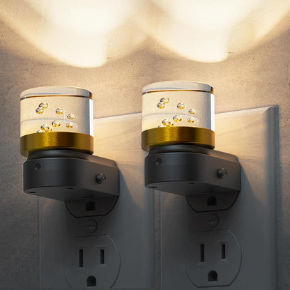 L LOHAS LED Night Light, Dimmable Night Lights Plug into Wall, Automatic Night Lights Plug in with Auto Light Sensor,Adjustable Brightness Amber LED Night Light, for Bedroom Hallway Home Decor