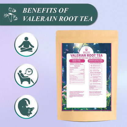 WT WEETEE Valerian Root Tea Bags 50ct, Caffeine-free Herbal Tea for Night