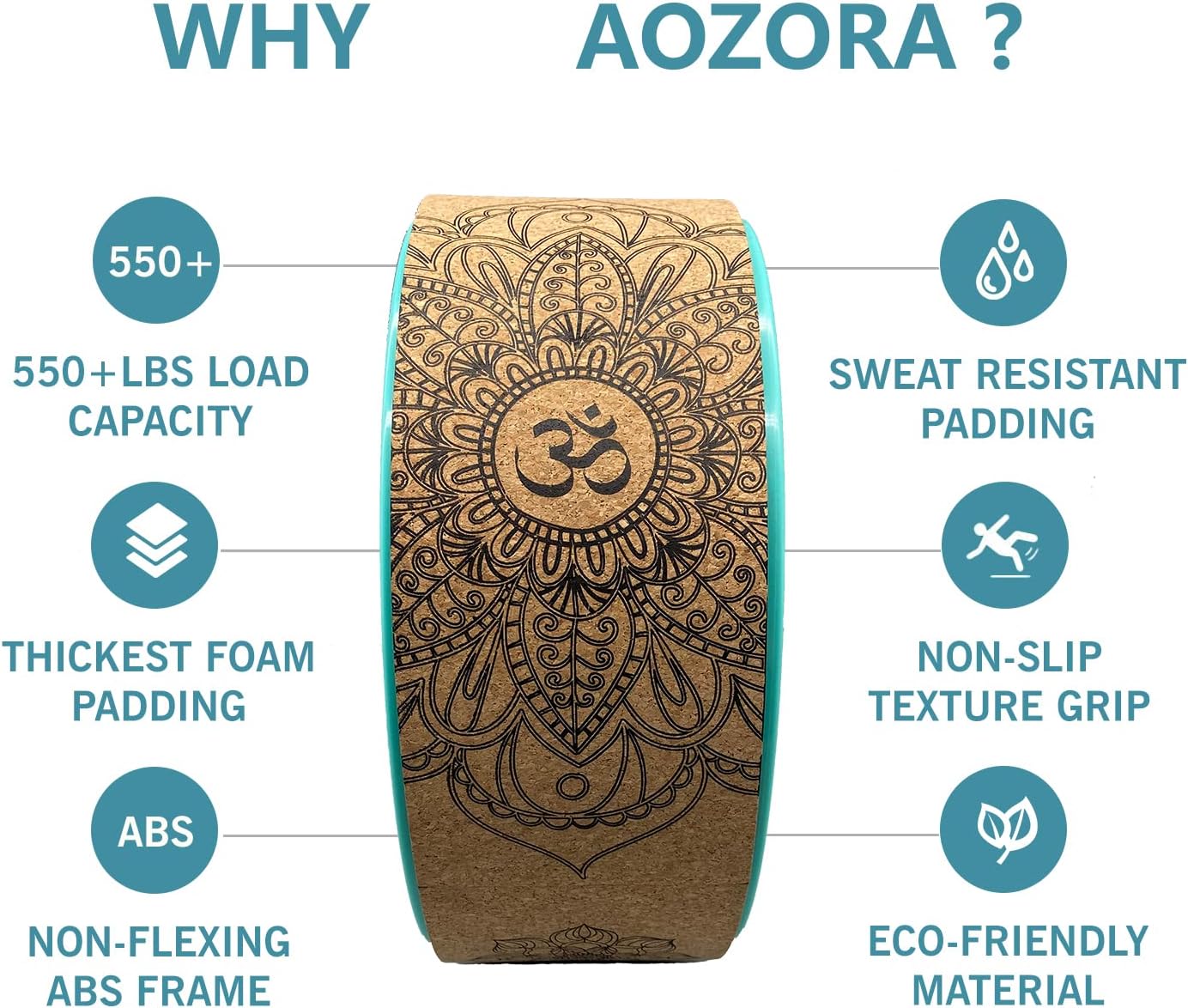 Aozora Yoga Wheel 13" with Most Detailed Book Step by Step Guide on How to Do 30+ Poses! Perfect for Stretching and Improving Backbends