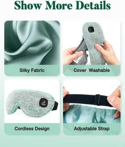YoanYouth Heated Eye Mask for Dry Eyes, FSA Eligible HSA, Cordless Warm Compress for Eyes, Light Blocking Eye Heating Pad, Styes, Sleep, Cover Washable, Rechargeable, Light Blue