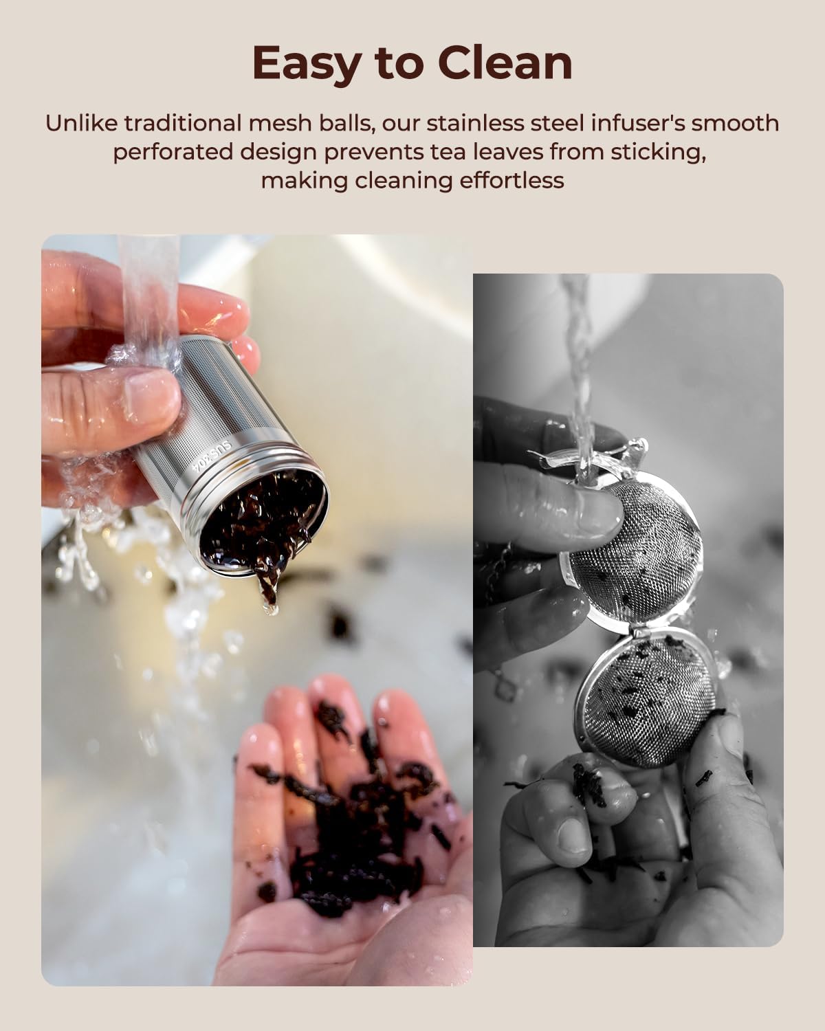 2 Pack Reinmoson Large Tea Infuser for Loose Tea & Spice Infuser for Cooking, 2.1” x 2.9” Extra Fine Mesh Large Tea Strainers, 304 Stainless Steel Loose Leaf Tea Steeper for Black Tea, Rooibos, etc