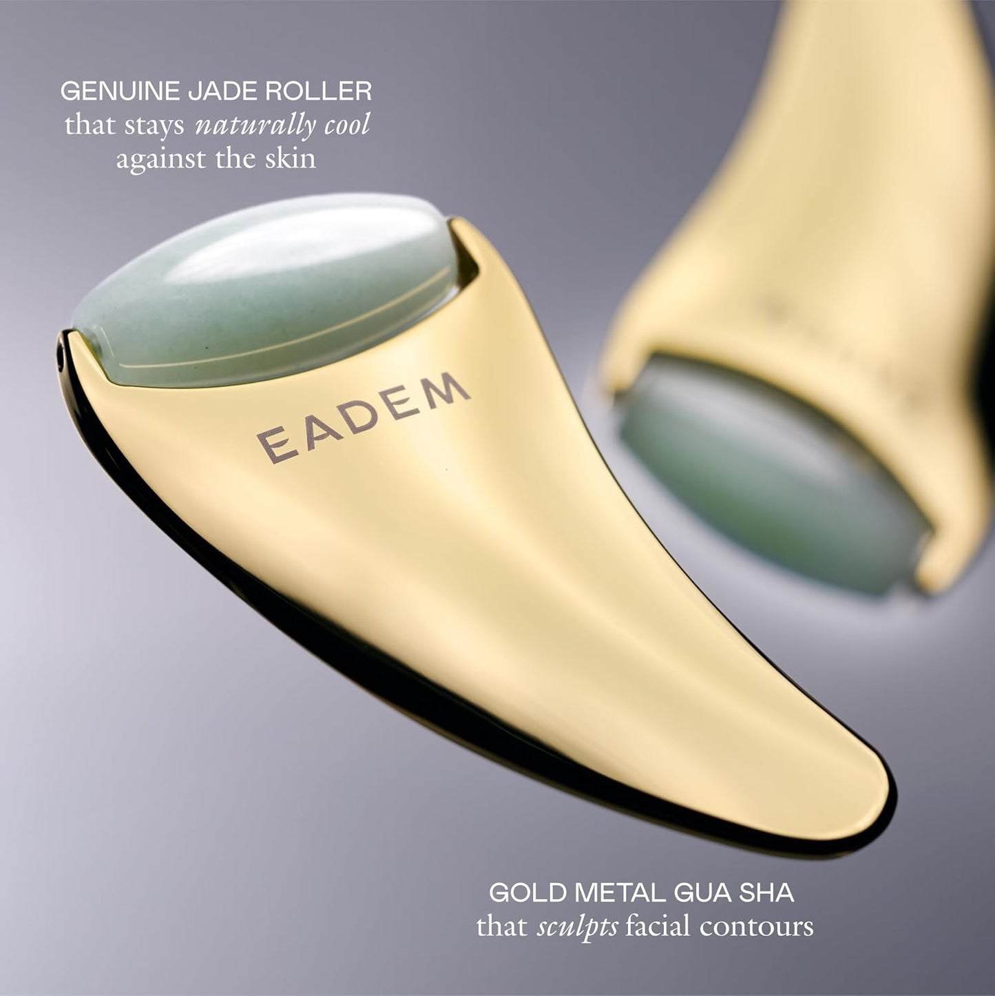 EADEM The Chisel, Gua Sha & Jade Facial Sculptor, Gua Sha Facial Tools for Your Skin Care Routine, GuaSha Tool for Face, Jade Roller for Face, Luxury Jawline Sculptor