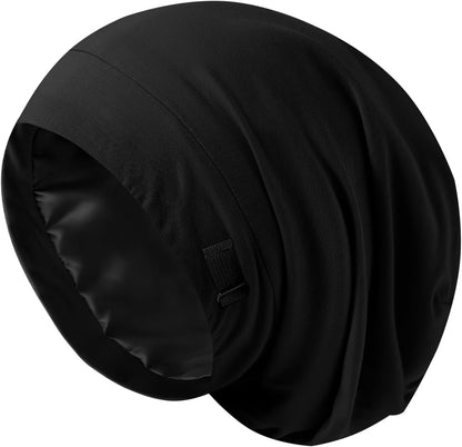 ZHENSILK Silk Bonnet for Sleeping Women, Adjustable Silky Satin Lined Sleep Cap, Silk Hair Wrap Slouch Beanie Hat