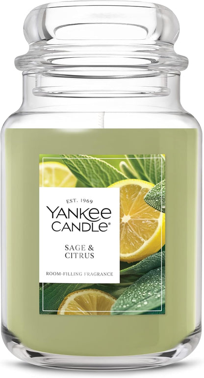 Yankee Candle Sage & Citrus Scented Candle, 22oz Large Jar