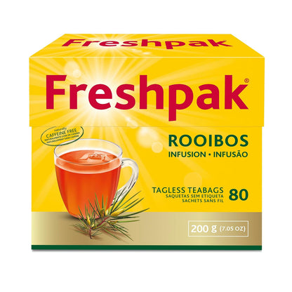 Freshpak Pure Rooibos Tea 80 Tagless Bags, Pure Premium Rooibos and No Rooibos Infusion, New Packaging (2 X Pack)