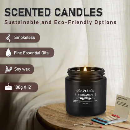 36 Pack Scented Candles Set for Home, Relaxing Stress Relief, Aromatherapy - Natural Soy Wax and Fragrance - Gifts for Women, Mom, Best Friend, Wife, Birthday