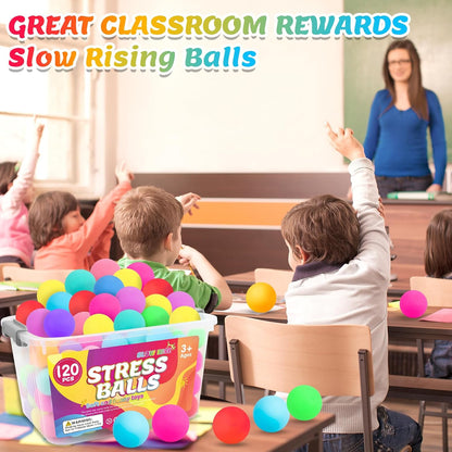 12 Pack Slow Rising Stress Ball,Stress Balls for Kids Adults,Stretchy Fidget Toys for Stress Relief,Hand Therapy Sensory Squishy Ball, Squishy Toys for Kids, Classroom Prize Box Party Favors