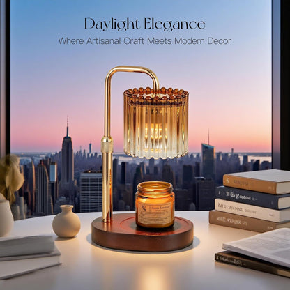 Candeldo Candle Warmer Lamp with Timer: Black Candle Warming Lamp Height Adjustable Wax Melt Warmer Dimmable Modern Farmhouse New Home Bedroom Decor Mothers Day Housewarming Gift for Women