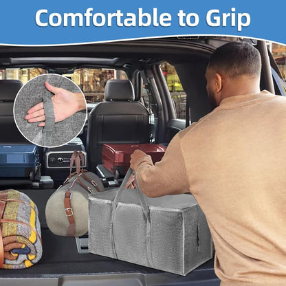 Moving Bags Extra Large - Heavy Duty Storage Totes with Wrap-Around Handles & Reinforced Zippers - Foldable Moving Box Alternative, Water-Resistant for Dorm, Closet & Under Bed Storage (Clear)