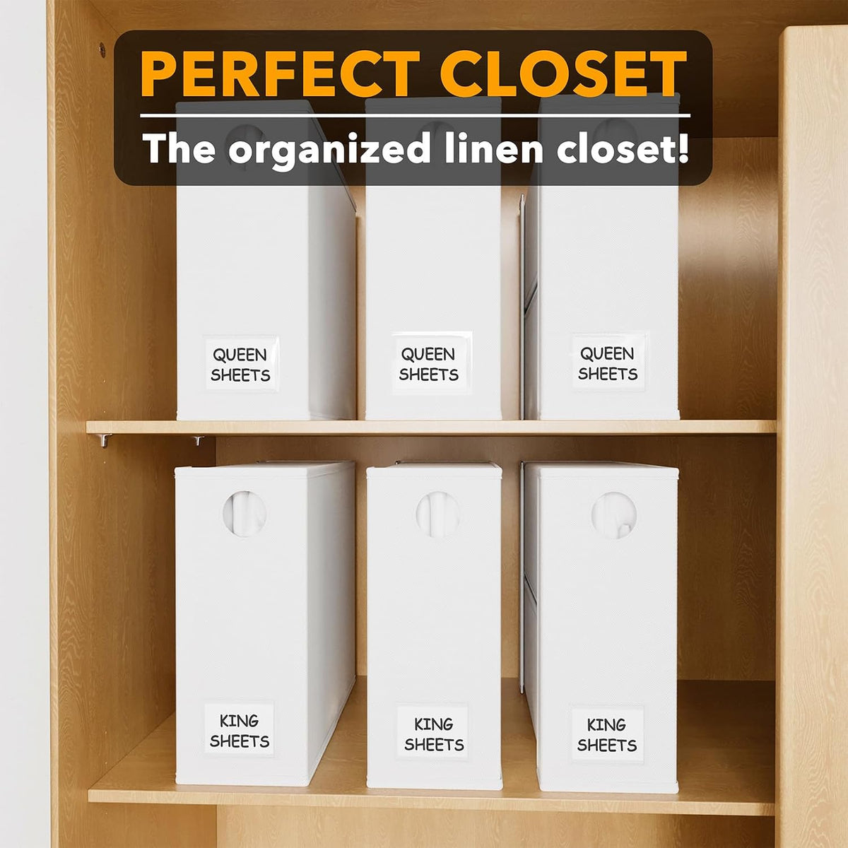 SpaceAid Bed Sheet Organizer and Storage, Foldable Sheet Organizer with Window for Linen Closet, Set Folder Keeper for Queen & King Size Bedding Storage (Black)