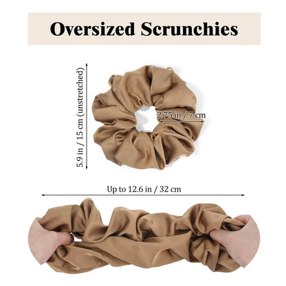 100% Mulberry Silk Scrunchies for Women, Oversized XL Hair Tie for Sleeping, Curly Thick or Thin Hair, No Damage Soft Silk Hair Accessory