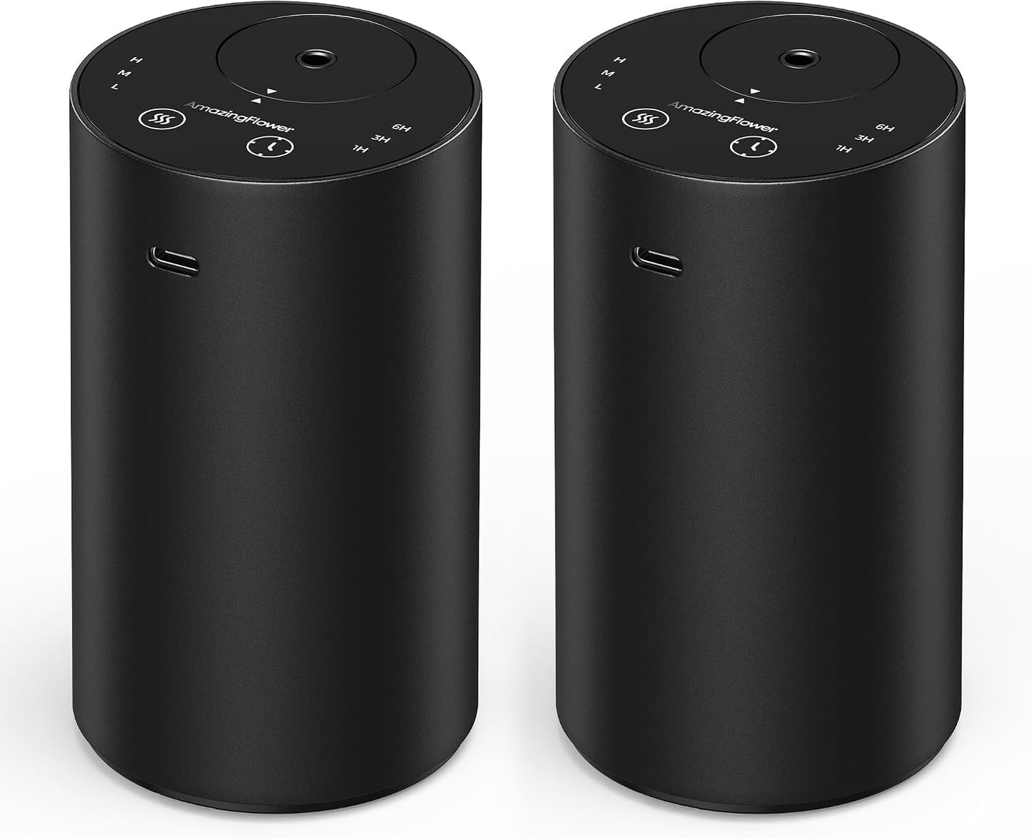 Waterless Essential Oil Diffuser, Rechargeable Scent Diffusers with 3 Mist Levels & Timers, Portable Aromatherapy Diffuser for Home Car Room Studio Office, Black Metal