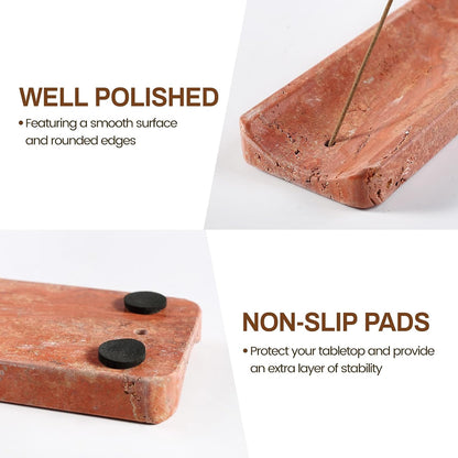 Koville Marble Incense Holder, Incense Holder for Sticks, Incense Sticks Holder Ash Catcher for Meditation Yoga SPA, Natural Stone Incense Burner, Home Table Decor (Grey)
