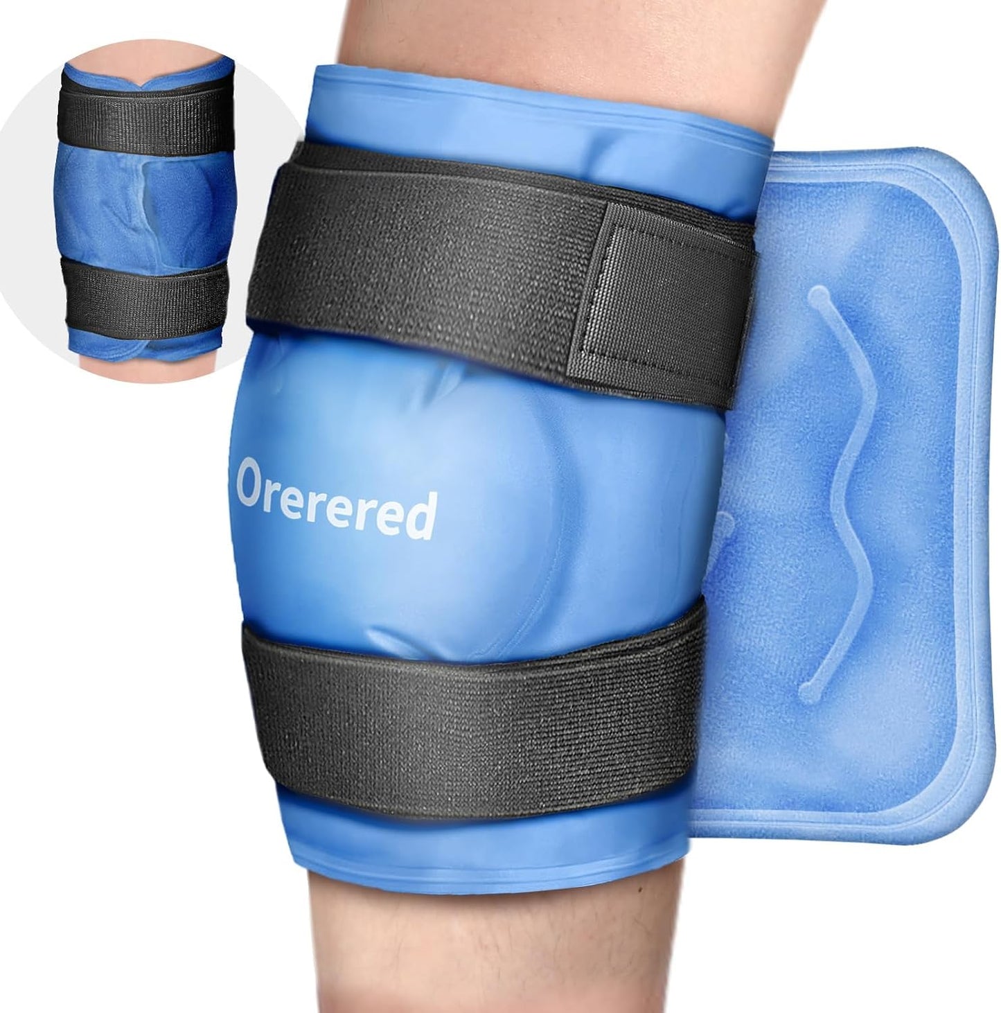 Reusable Cold Ice Packs for Injuries, 3-Piece Set Cold Gel Ice Wrap for Injury Recovery, Alleviate Joint and Muscle Pain (Knee Ice Wrap-Purple)