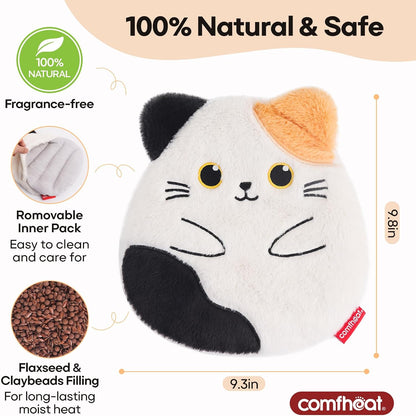 Microwave Unscented Heating Pad for Pain Relief, Moist Heat Pack Hot Compress for Period Cramps, Shoulder, Muscles, Cute Cloud Plush Heating Pad, Gift for Girl Women, with Washable Cover