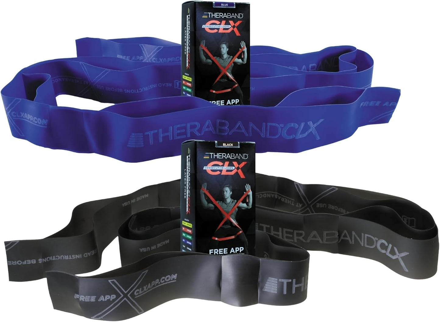 THERABAND CLX Resistance Band with Loops, Fitness Band for Home Exercise and Workouts
