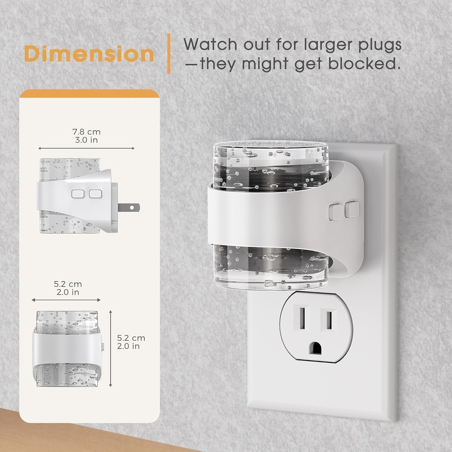 Briignite Night Light, Night Lights Plug into Wall, Soft White LED Nightlight for Kids, Adjustable Brightness 0-100LM, Dusk to Dawn Sensor, Soft Light for Bedroom, Hallway, Nursery, 2 Pack
