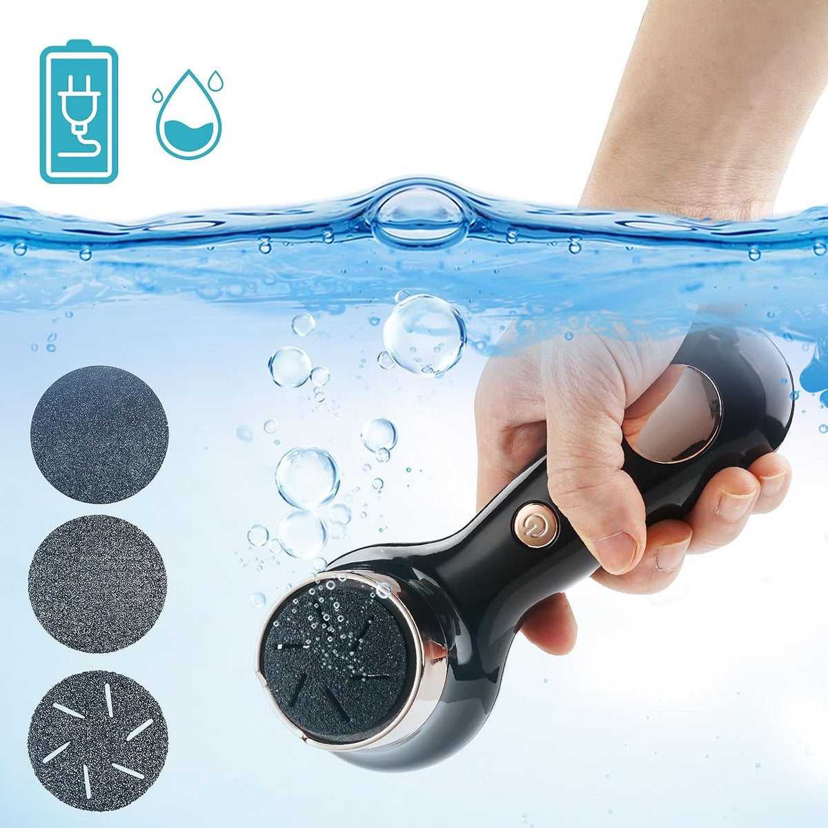 Callus Remover for Feet, Nicebirdie Electric Foot File Callus Removers Rechargeable Waterproof Pedicure Tools Foot Scrubber Shaver Feet Care Tool for Cracked Heels Dead Skin （Green）