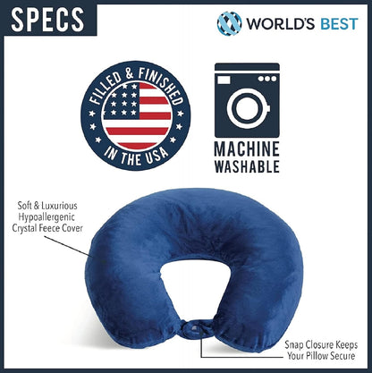 Wolf Essentials Adult Fleece Travel Neck Pillow for Airplane, Charcoal
