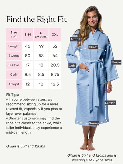 Turquaz Womens Lightweight Waffle Kimono Bathrobe for Men - Soft Quick-Dry Spa & Summer Towel Robe, Cotton Blend